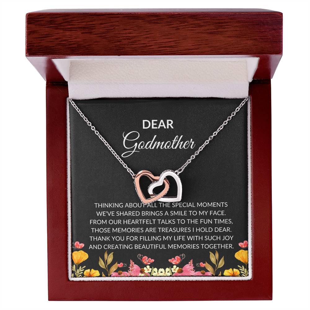 For My Dear Godmother, Interlocking Hearts Necklace | Godmother Necklace (Necklace Only)