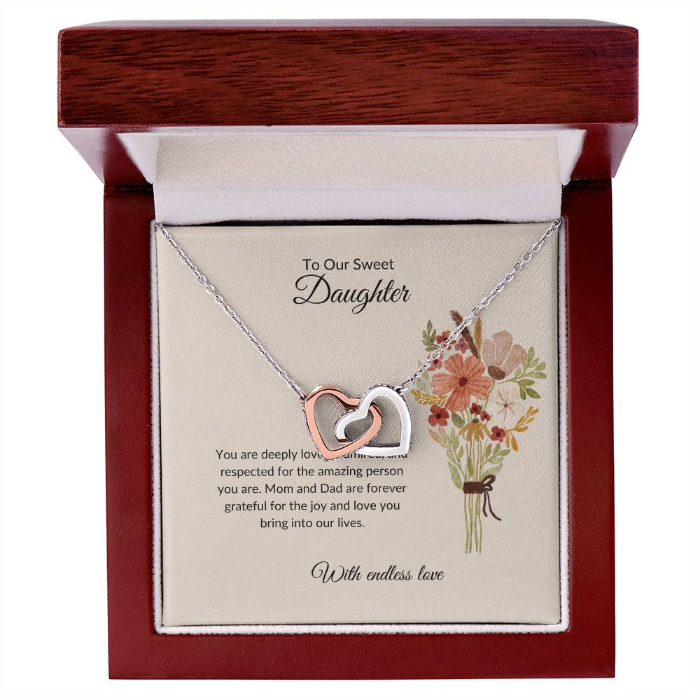 To My Sweet Daughter - Hearts Necklace | Cherished Love Gift For Daughter