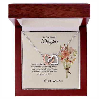 To My Sweet Daughter - Hearts Necklace | Cherished Love Gift For Daughter