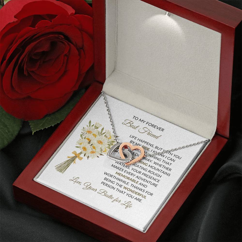 Friendship Necklace | To My Forever Best Friend - Interlocking Hearts Necklace | Gift for Best Friend