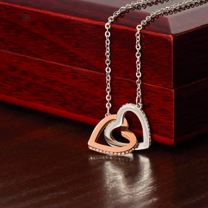 To My Little Wonder - From Aunt to Niece Interlocking Hearts Necklace - SOUVMOUR