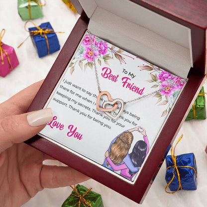 Friendship Necklace | To My Lifetime Best Friend - Interlocking Hearts Necklace | Gift for Best Friend