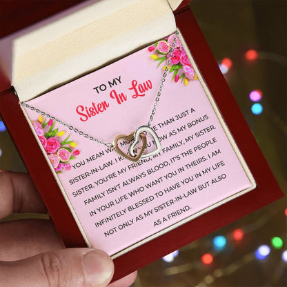 To My Sister-in-law Necklace | Interlocking Hearts Necklace | Sister-in-Law Gift