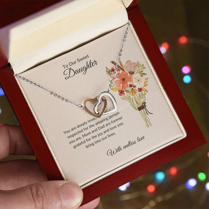 To My Sweet Daughter - Hearts Necklace | Cherished Love Gift For Daughter