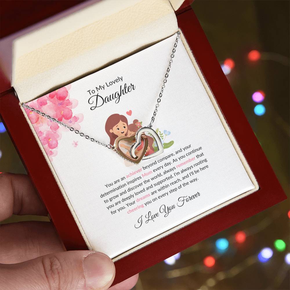 To My Beautiful & Lovely Daughter - Hearts Necklace | Endless Love Symbol