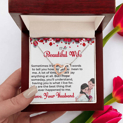 To My Beautiful Wife - Heart-Shaped Necklace Gift for Wife | Necklace For her
