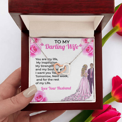 To My Darling Wife, My Life - Heart-Shaped Necklace Gift for Her
