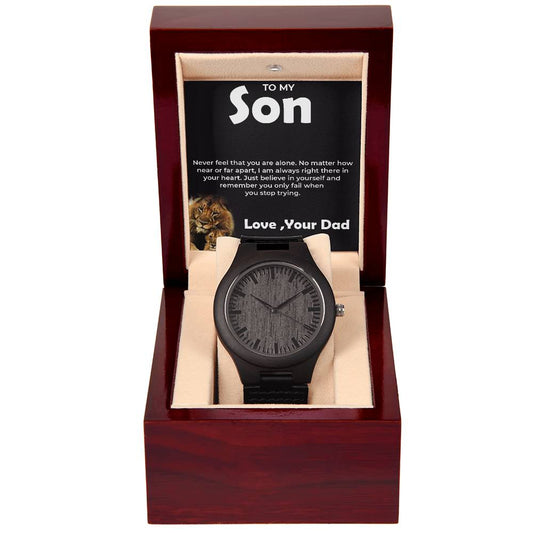 To My Brave Son | Wooden Watch Gift from Dad | Heartfelt Gift for Son