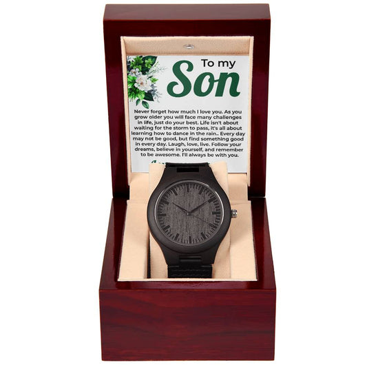 To My Lovely Boy | Wooden Watch Gift from Mom | Special Gift for Son