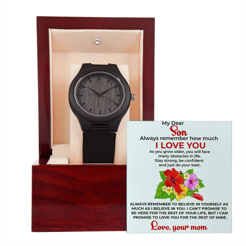 To My Beautiful Boy | Wooden Watch Gift from Mom | Natural Design Watch