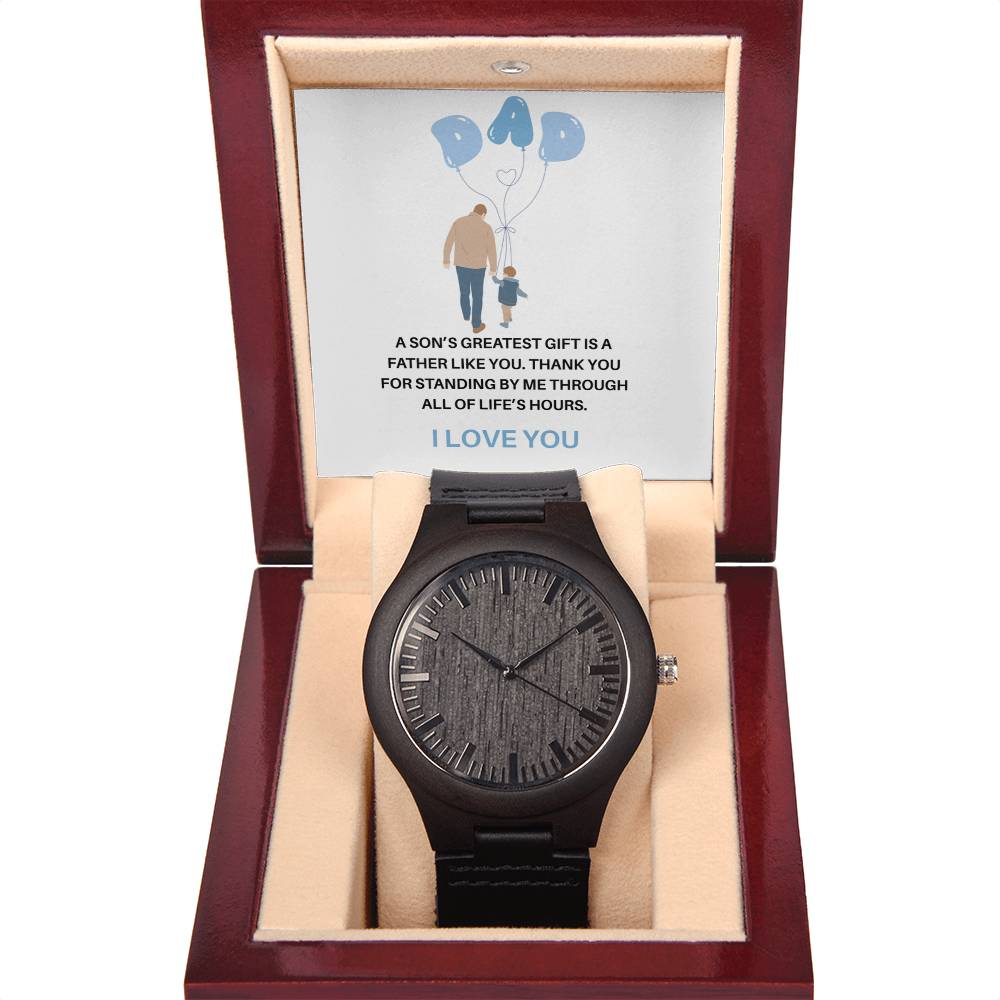 From Son to Dad – Handcrafted Wooden Watch | Stylish Eco-Friendly Gift for Father