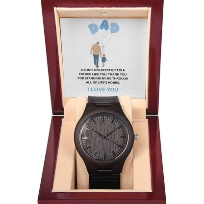 From Son to Dad – Handcrafted Wooden Watch | Stylish Eco-Friendly Gift for Father