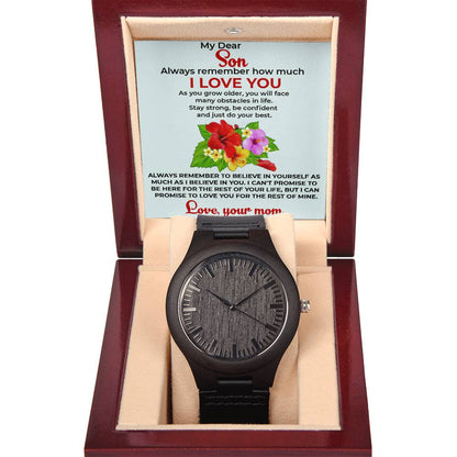 To My Beautiful Boy | Wooden Watch Gift from Mom | Natural Design Watch