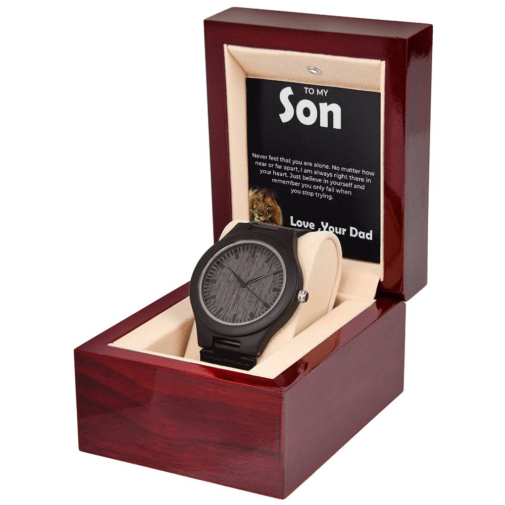 To My Brave Son | Wooden Watch Gift from Dad | Heartfelt Gift for Son