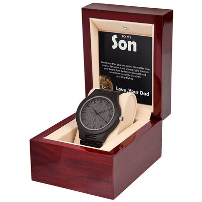 To My Brave Son | Wooden Watch Gift from Dad | Heartfelt Gift for Son