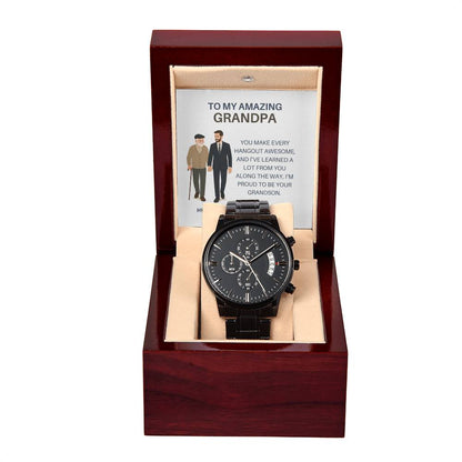 Men’s Black Chronograph Watch – Special Grandpa Gift from Grandson
