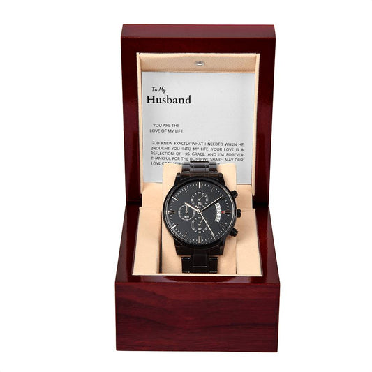 To My Husband The Love of My Life  | Stylish Chronograph Timepiece for Him