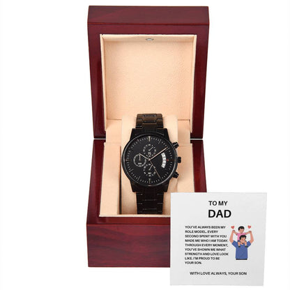 To My Father – Chronograph Watch for Dad from Son | Stylish Gift of Love & Appreciation