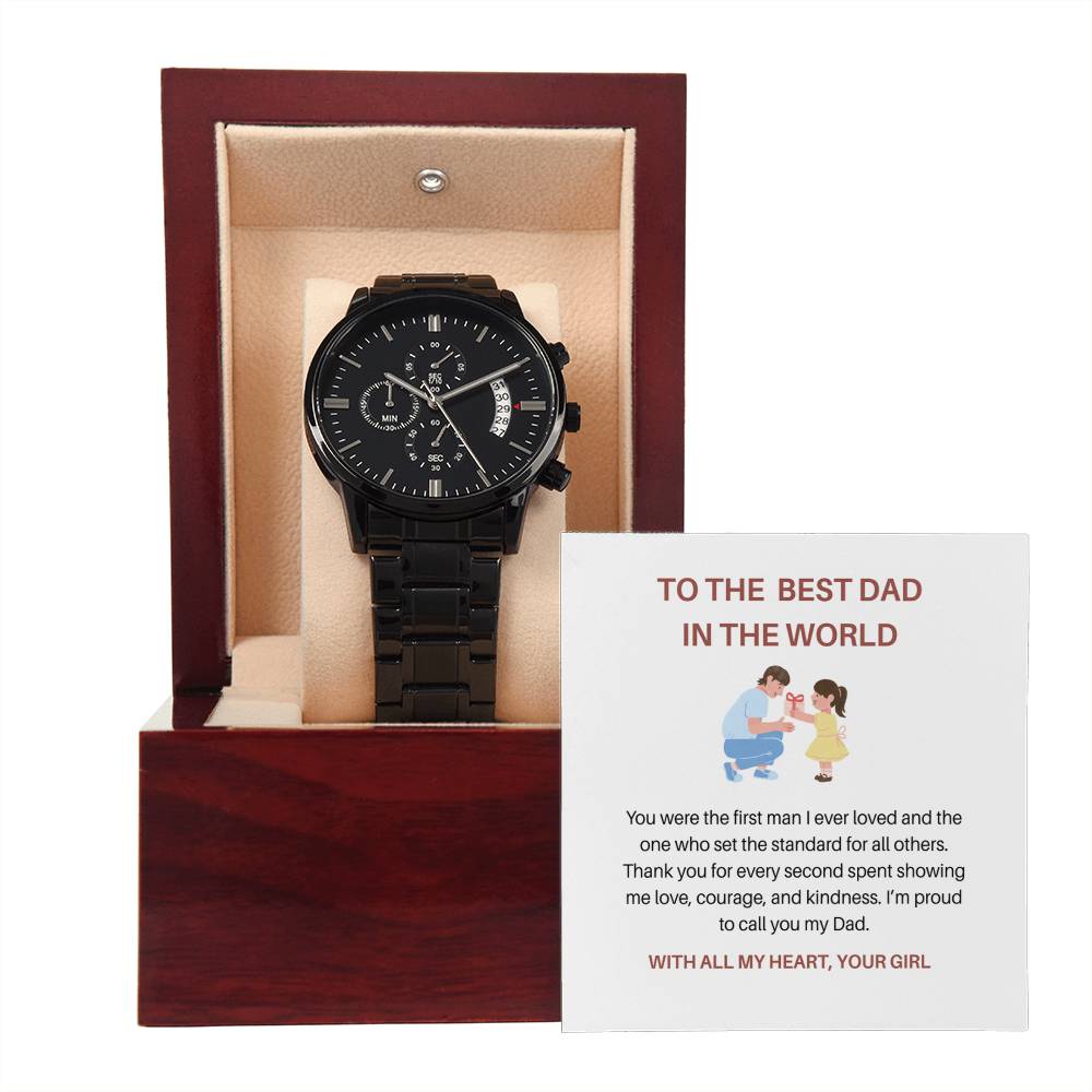To My Father – Chronograph Watch for Dad from Daughter | Elegant Gift for Fathers