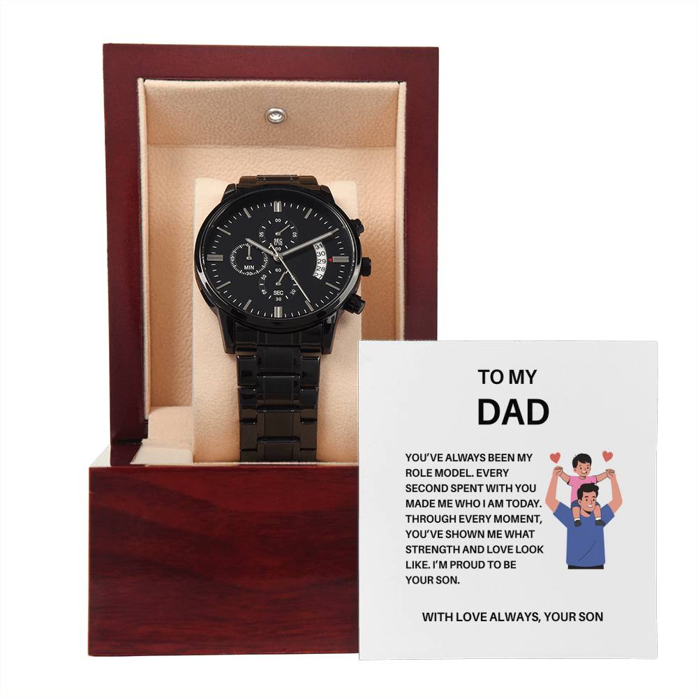 To My Father – Chronograph Watch for Dad from Son | Stylish Gift of Love & Appreciation