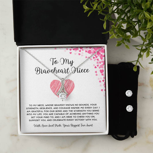 To My Braveheart Niece - From Aunt to Niece Alluring Beauty With Earrings - SOUVMOUR