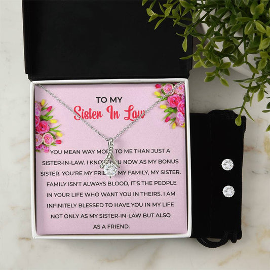 To My Sister-in-Law | Alluring Beauty Necklace & Earring Set | Gift for Sister-in-Law