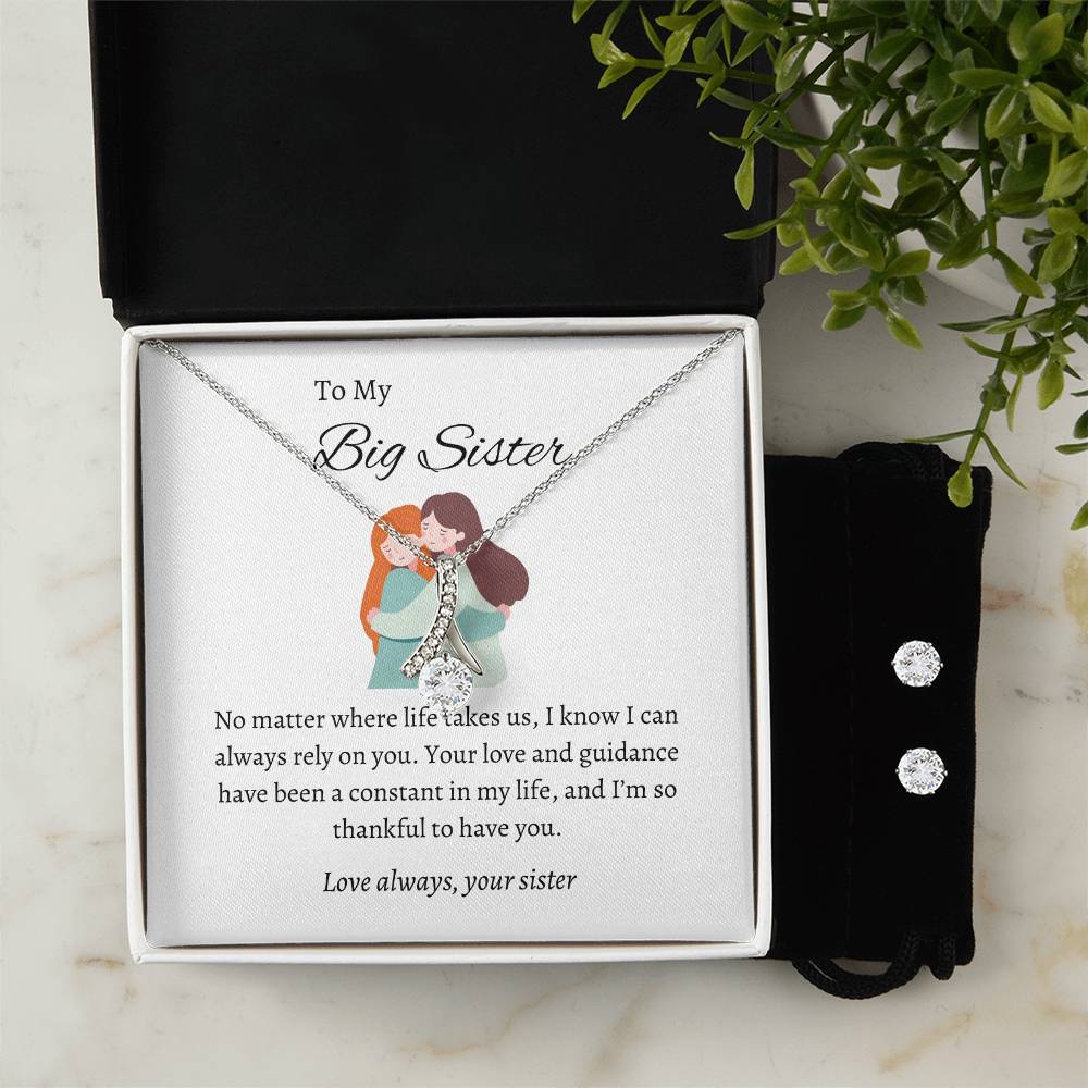 To My Big Sister – Necklace & Earring Set | Elegant Token of Our Sisterly Bond