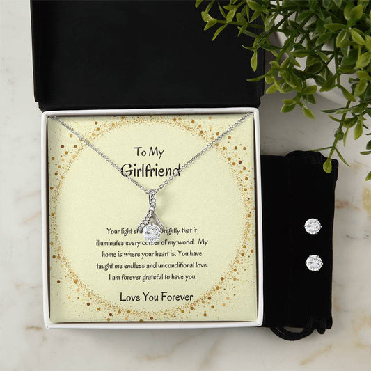 Necklace and Earring  Girlfriend Gift Set | Alluring Beauty Earrings for Her - SOUVMOUR