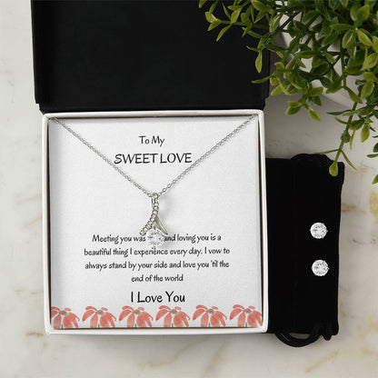 Necklace and Earring Bundle For Girlfriend | Alluring Beauty Earrings Set for Girlfriend - SOUVMOUR