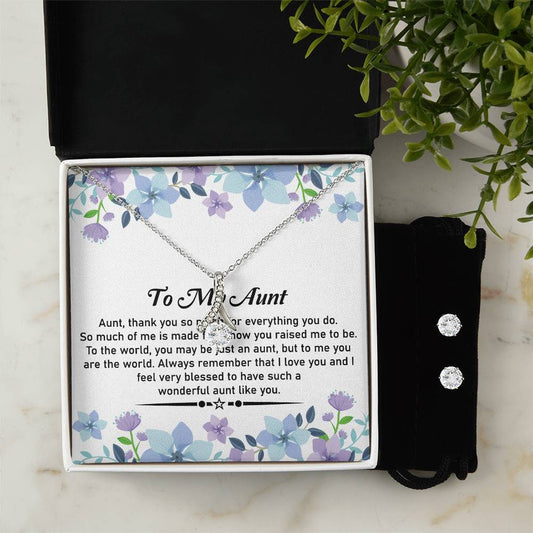 To My Aunt  Necklace & Earrings  Gift Set– Alluring Beauty Earrings & Necklace Set For Aunt - SOUVMOUR