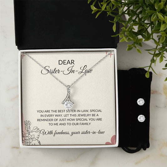 To My Dear Sister-in-Law | Alluring Beauty Necklace & Earring Set | Gift for Sister-in-Law