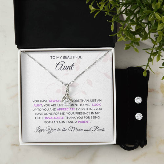 Love Knot Earrings & Necklace Set Gift for Aunt | Perfect Jewelry Gift for Aunt - SOUVMOUR