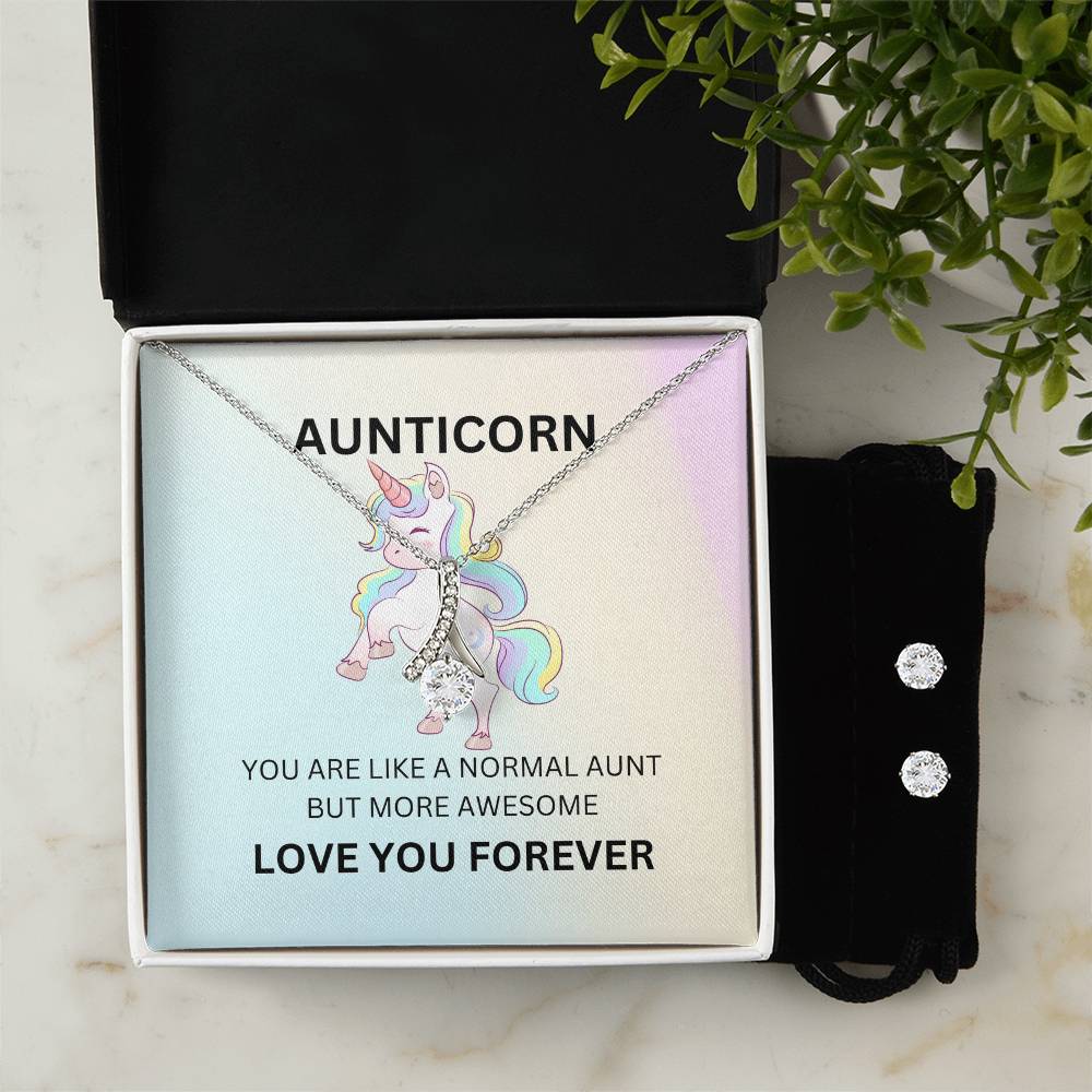 To My Auntie Necklace | Aunticorn Necklace | Fun and Unique Necklace Gift for Special Auntie - SOUVMOUR