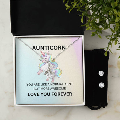 To My Auntie Necklace | Aunticorn Necklace | Fun and Unique Necklace Gift for Special Auntie - SOUVMOUR