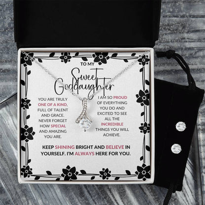 Alluring Beauty Necklace & Earring Set | To My Sweet Goddaughter | Celebrate Her Unique Spirit | Goddaughter Gift