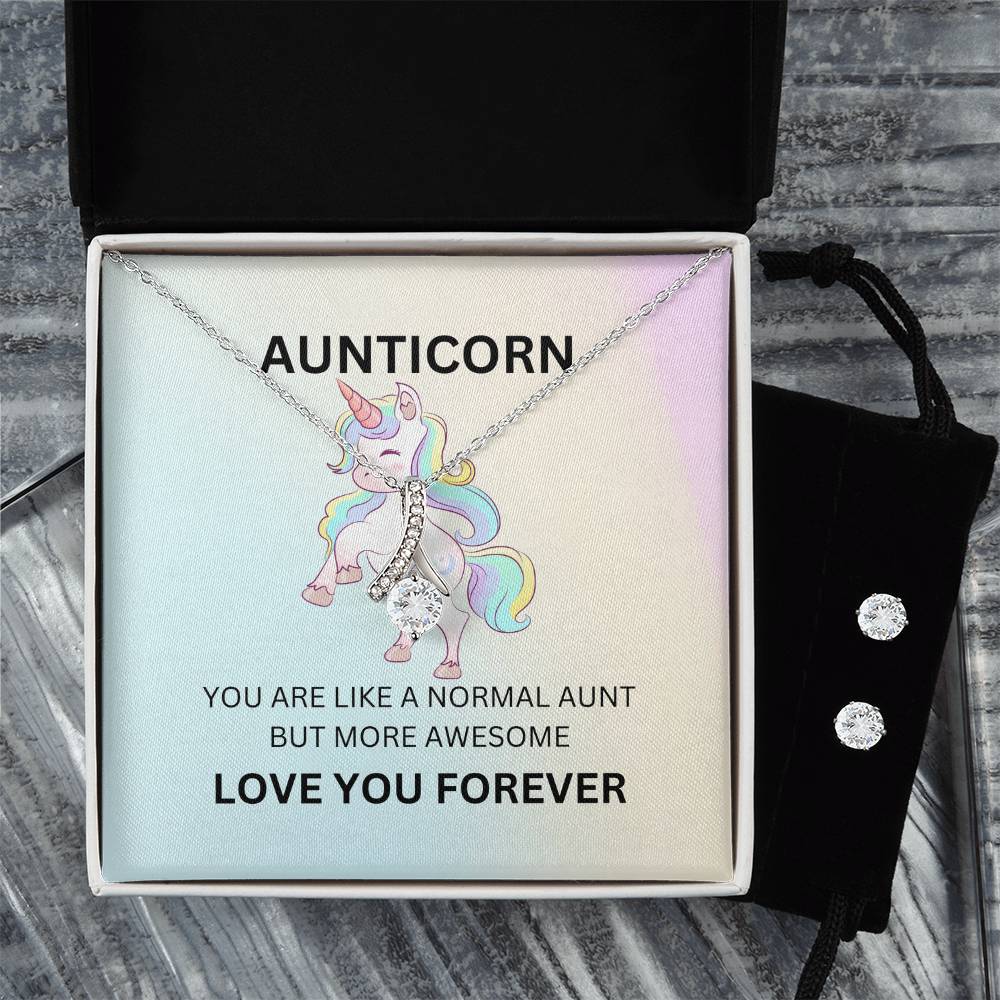 To My Auntie Necklace | Aunticorn Necklace | Fun and Unique Necklace Gift for Special Auntie - SOUVMOUR
