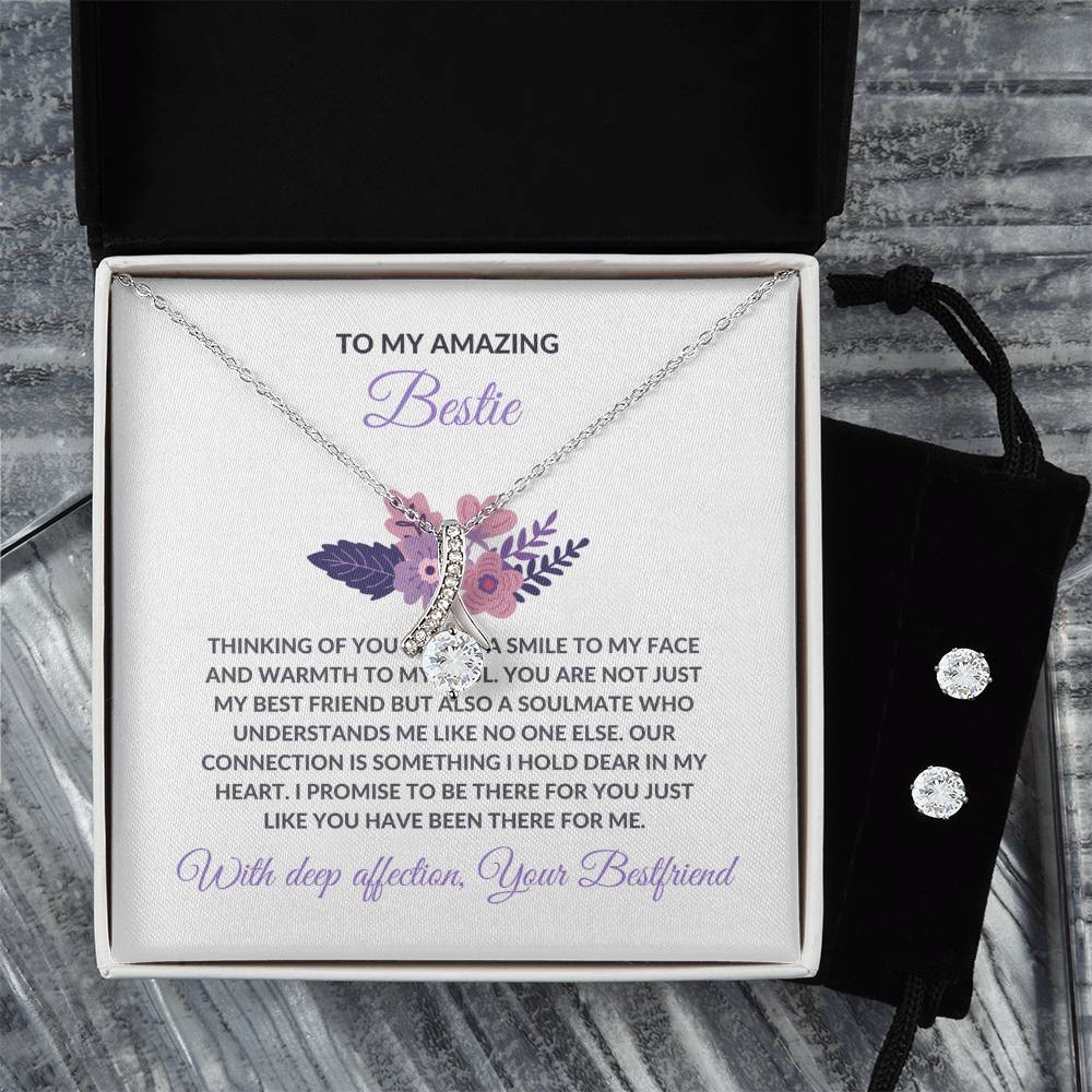 To My Amazing Best Friend - Alluring Beauty Necklace and Earrings Set | Gift for Best Friend | Friendship Gift