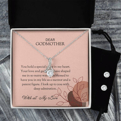 To My Special Godmother Alluring Beauty Necklace & Earrings Set – Unique and Thoughtful Jewelry for Godmother | Godmother Gift