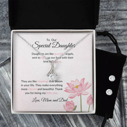 To My Special Daughter – Heartfelt Beauty Necklace & Earrings Bundle Present For Daughter