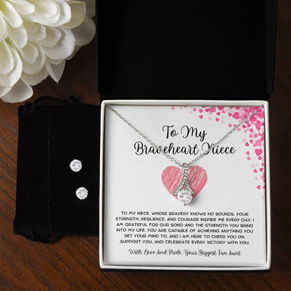 To My Braveheart Niece - From Aunt to Niece Alluring Beauty With Earrings - SOUVMOUR