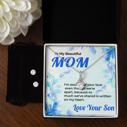 To My Mom | Gorgeous Jewelry Set Featuring Alluring Beauty Design from Son | Necklace Gift For Mom