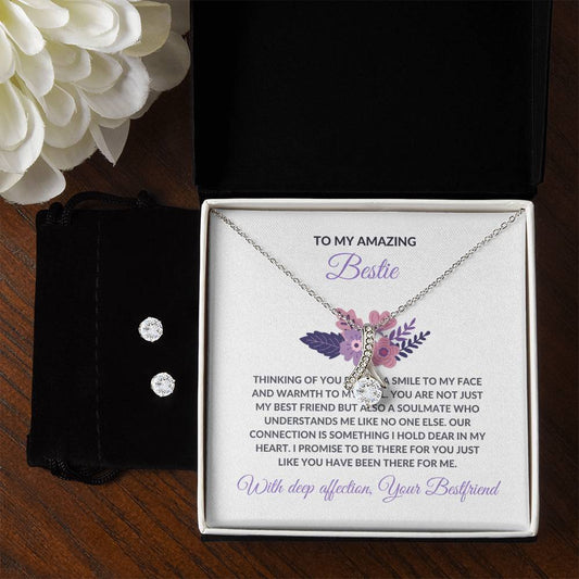 To My Amazing Best Friend - Alluring Beauty Necklace and Earrings Set | Gift for Best Friend | Friendship Gift