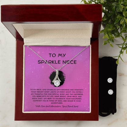 To My Sparkle Niece - From Aunt to Niece Alluring Beauty With Earrings - SOUVMOUR