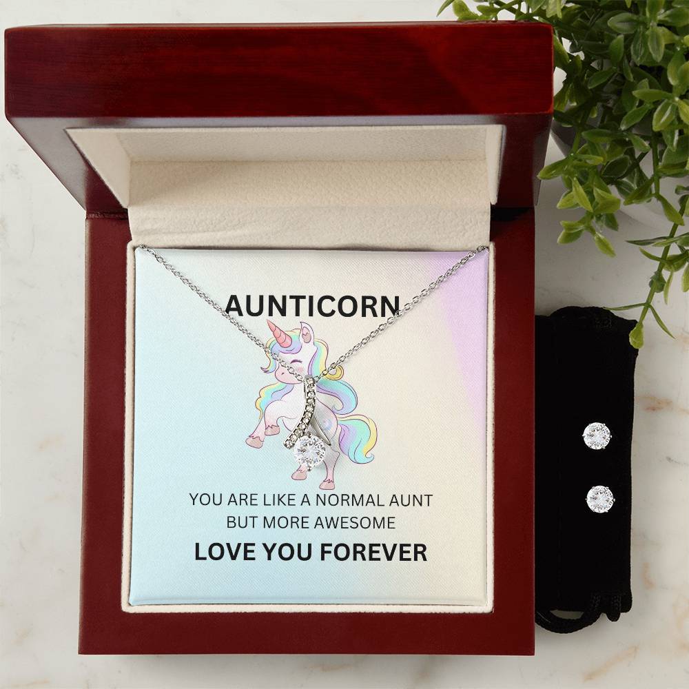 To My Auntie Necklace | Aunticorn Necklace | Fun and Unique Necklace Gift for Special Auntie - SOUVMOUR