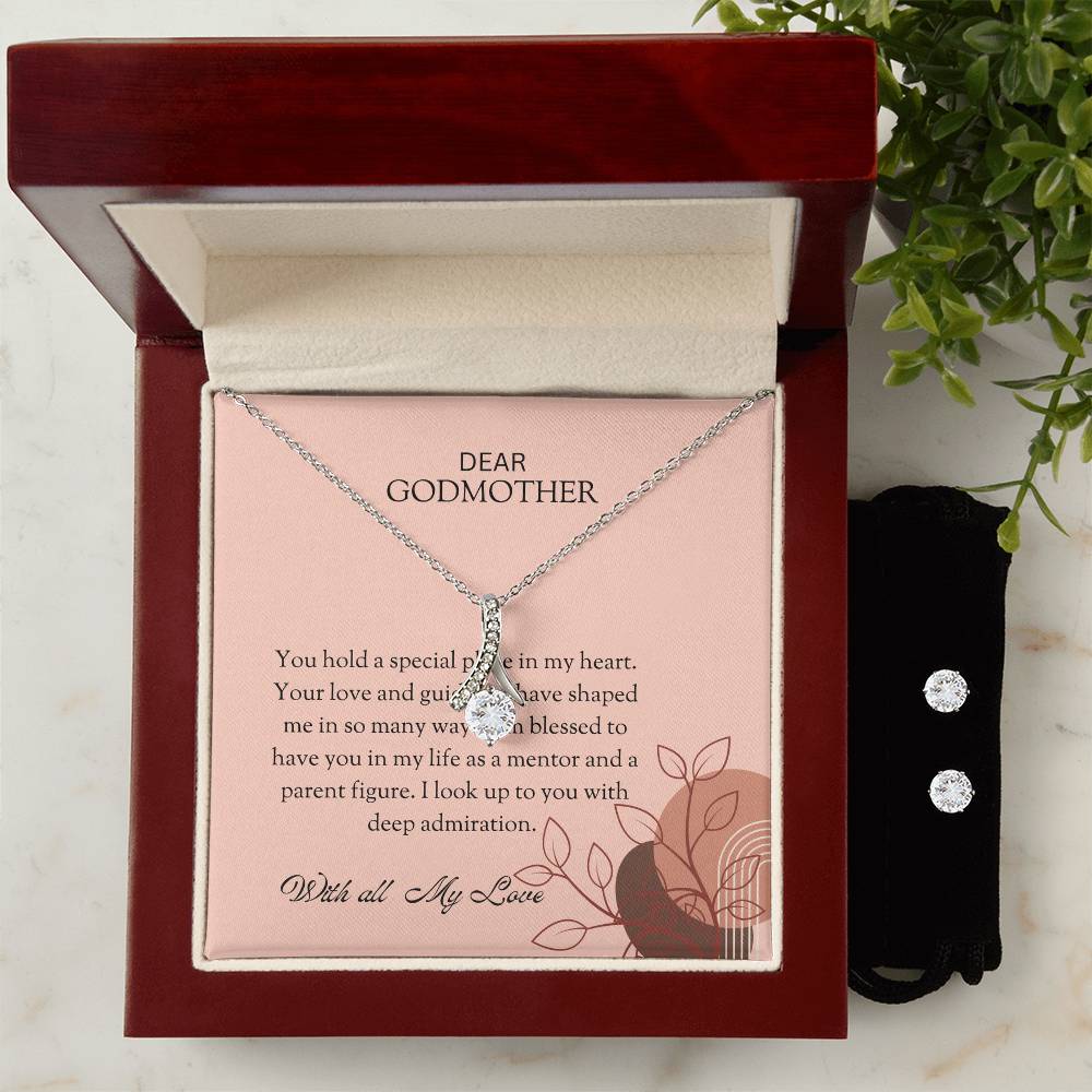 To My Special Godmother Alluring Beauty Necklace & Earrings Set – Unique and Thoughtful Jewelry for Godmother | Godmother Gift
