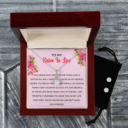 To My Sister-in-Law | Alluring Beauty Necklace & Earring Set | Gift for Sister-in-Law
