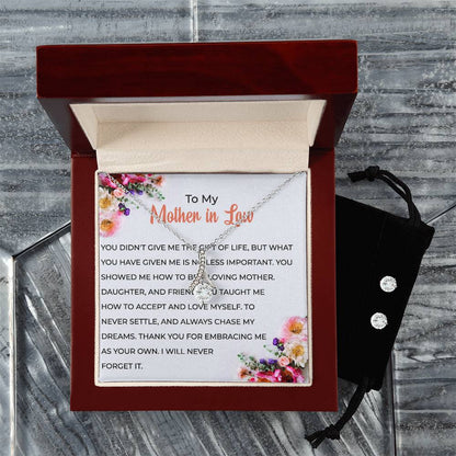 To My Cherished Mother-in-law | Eternal Beauty Necklace | Elegant Mother-in-law Gift | Necklace & Earring Set Gift