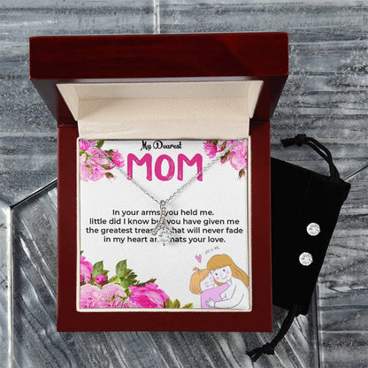 To My Dearest Mom | Elegant Alluring Beauty Jewelry Set with Earrings | Necklace Gift For Mom