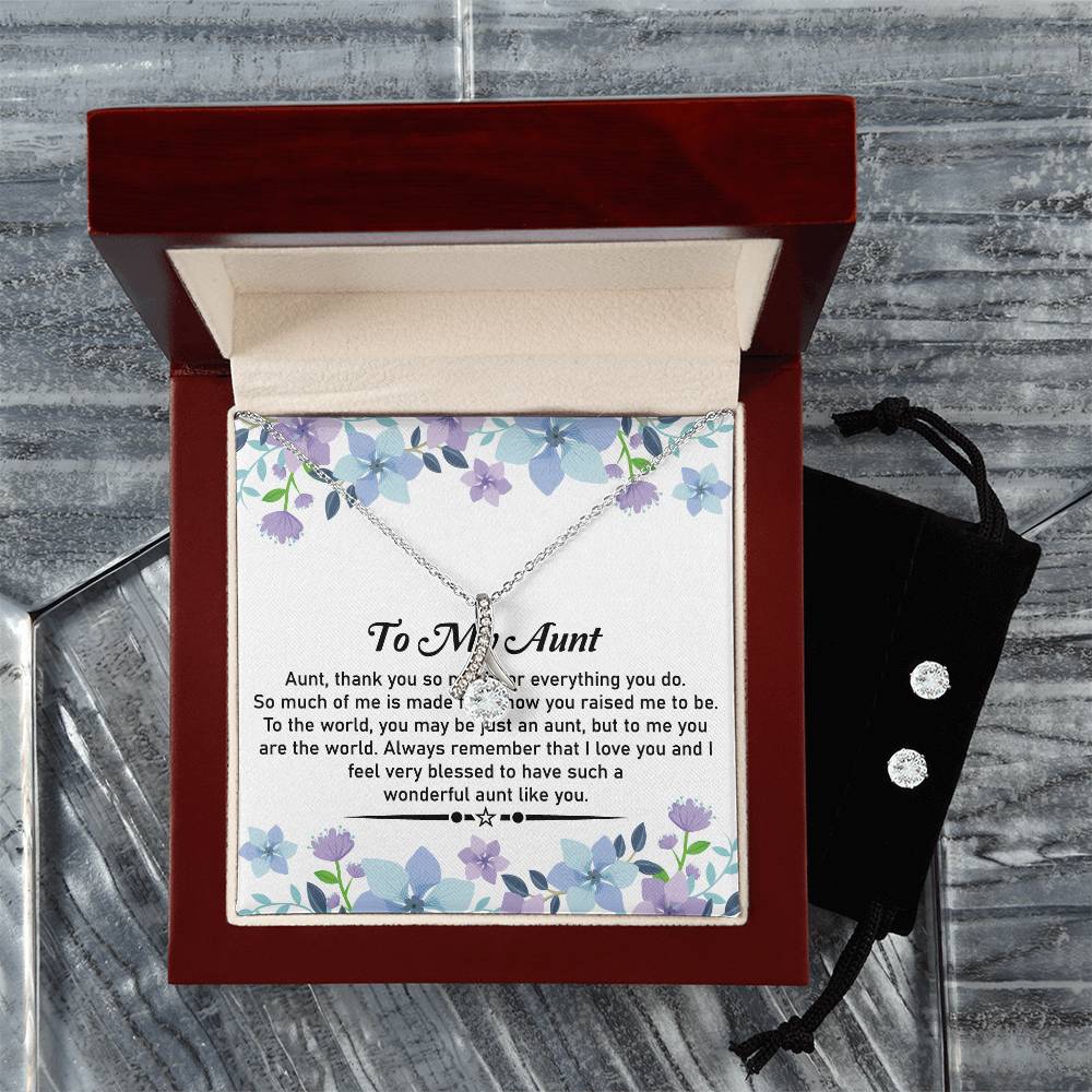 To My Aunt  Necklace & Earrings  Gift Set– Alluring Beauty Earrings & Necklace Set For Aunt - SOUVMOUR