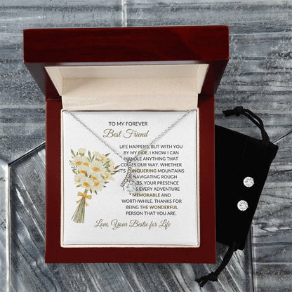 To My Forever Best Friend - Alluring Beauty Necklace and Earrings Set | Gift for Best Friend | Friendship Gift